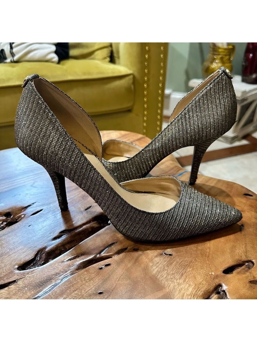 MICHAEL Michael Kors โNatalie Flexโ Glitter PointedโToe Pumps Size 10